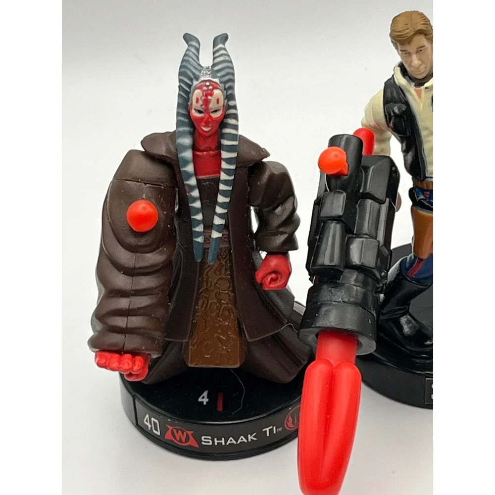 Star Wars Attacktix Figure Lot Han Solo Shaak Ti Tusken Raider 2005 Hasbro Tix